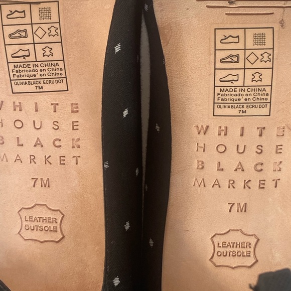 White house black market olivia black ecru polka dot pumps - Picture 7 of 8